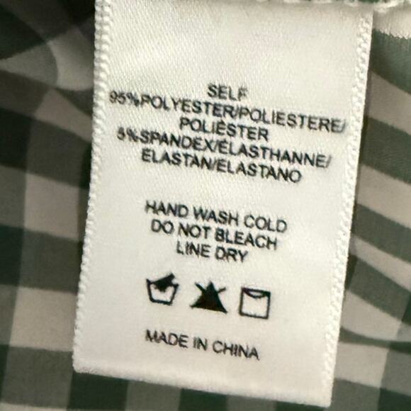 Anthropologie Sunday in Brooklyn 3/4 Sleeve Ruffled Checked Top Green Size Large - Picture 11 of 11